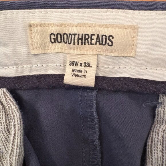Good Threads Men's Slim Fit Chinos Size 36W 33L. The color is Slate blue - Picture 9 of 9
